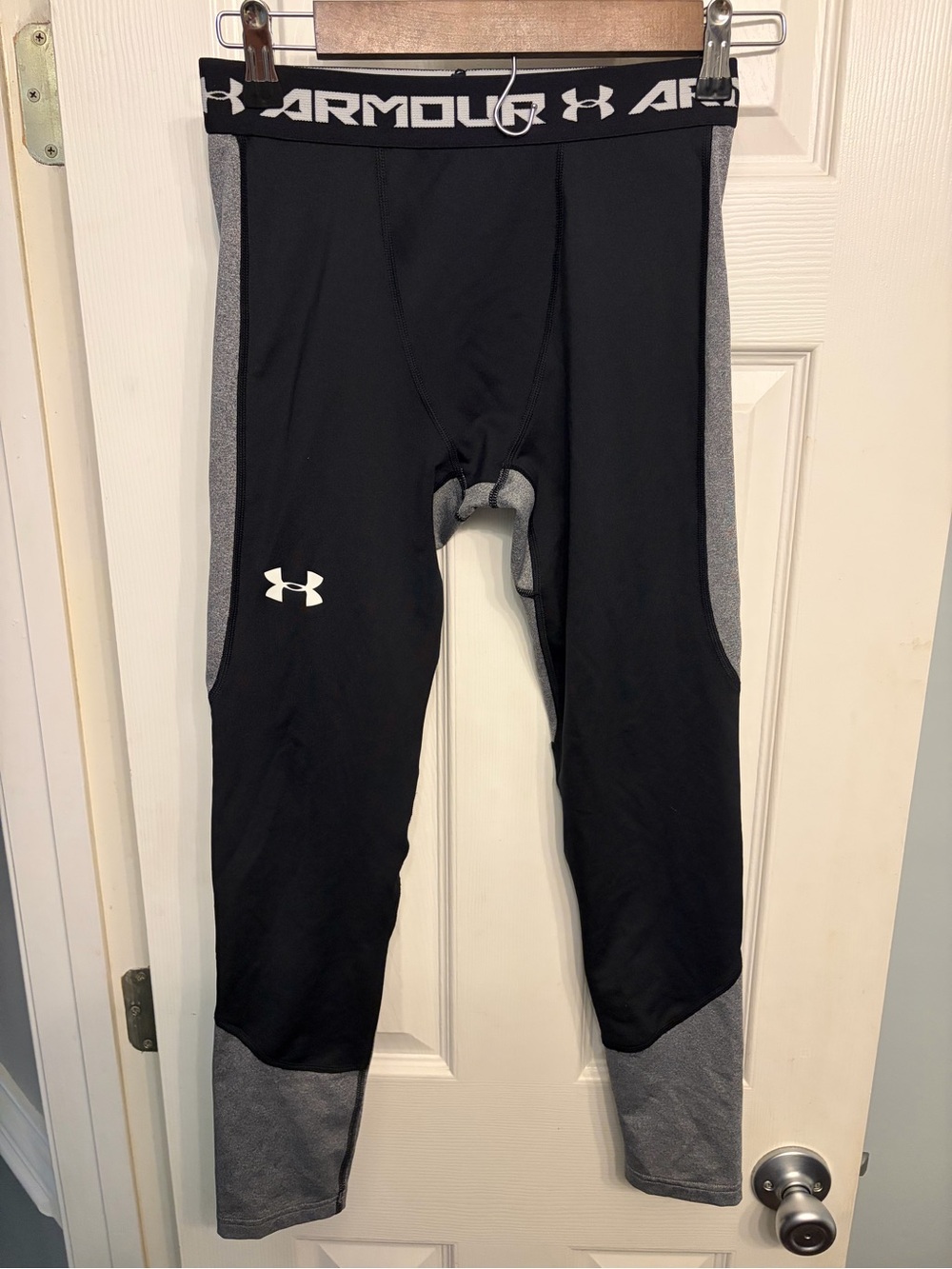 Under Armour Coldgear Black and Gray Kids' Performance Leggings